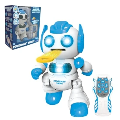 Immagine di Lexibook, Powerman® Shoot, Il Mio Primo Robot lanciadischi, telecomandato programmabile, Suona Musica e Balla, Effetti sonori Luminosi, 12 Dischi di gommapiuma, ROB17