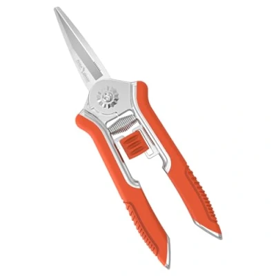 Immagine di FLORA GUARD Cesoie da potatura con punta micro 16,5 cm manuali giardinaggio Forbici in acciaio inossidabile (Arancione)