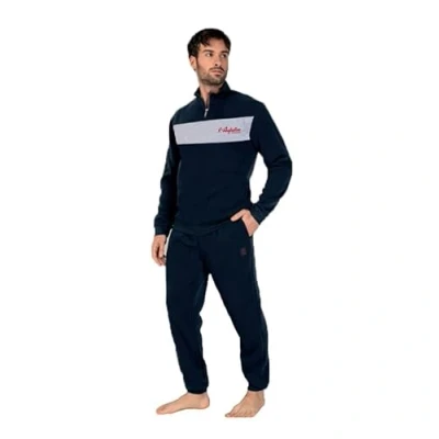 Immagine di AUSTRALIAN Tuta Homewear Uomo In 100% Poliestere Vari Modelli E Colori, Completa Maschile (L (48), AUF516A BLU SCURO)
