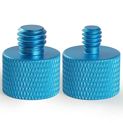 Immagine di Frgyee Adattatore per Vite Microfono Filettatura da 5/8 a 1/4 e 3/8 Supporto Treppiede Fotocamera(Blue)