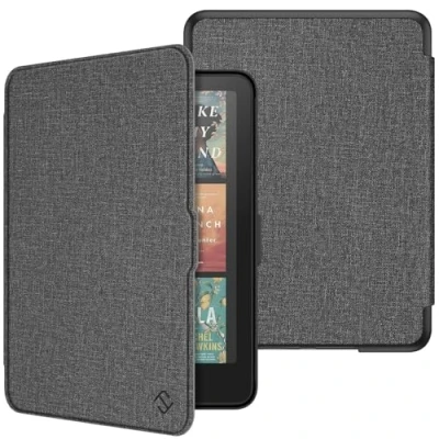 Immagine di FINTIE Custodia per 7&quot; Kindle Paperwhite 2024 (12ª Generazione) e Colorsoft Signature Edition (1ª Generazione), Sottile Leggero Protettiva Cover con Auto Sveglia/Sonno, Grigio