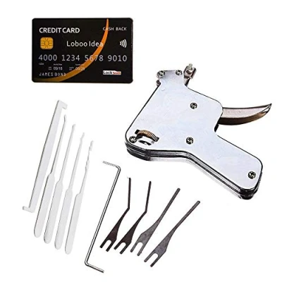 Immagine di Loboo Idea Lock Pick Gun Fabbro Tool Apriporta (UP) e Kit di strumenti prelievo serratura con carta credito