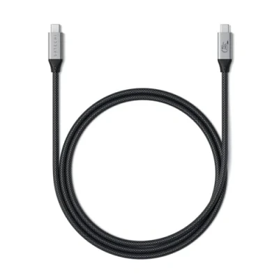 Immagine di Satechi Cavo USB C USB4™ C® 1.2 m Nero, Argento ST YU4120M