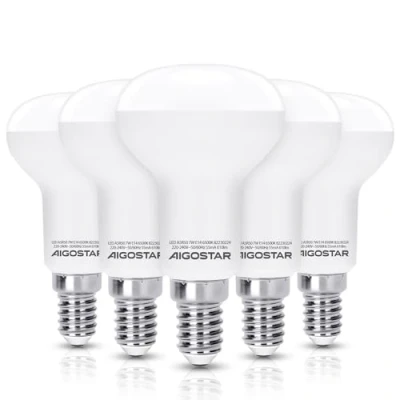 Immagine di Aigostar Pacco da 5 Lampadina LED E14 7W, R50 Lampadine, Luce Bianca Fredda 6500K 610Lumen, Angolo a Fascio 170, Non Dimmerabile