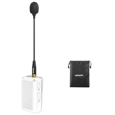 Immagine di Neewer microfono a condensatore omnidirezionale TRS da 3,5 mm con blocco, per interviste e creatori di contenuti, Compatibile trasmettitori DJI Wireless Mic Rode