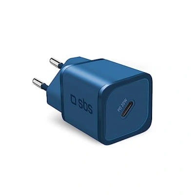 Immagine di SBS Caricabatterie Portatile per Samsung, iPhone, Xiaomi, Oppo, Caricatore Gan rapido da 20W Smartphone e Tablet, Power Delivery Veloce Sicuro con USB C, Blu