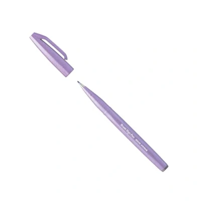 Immagine di Pentel SES15C V3X Brush Sign Pen Penna in fibra, punta simile a pennello, colore: viola chiaro