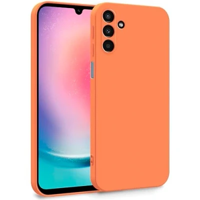 Immagine di MyGadget Cover per Samsung Galaxy A25 5G Custodia in Silicone Morbido a Doppio Strato Case con Protezione Fotocamera &amp; Fodera Interna Antigraffio Arancio