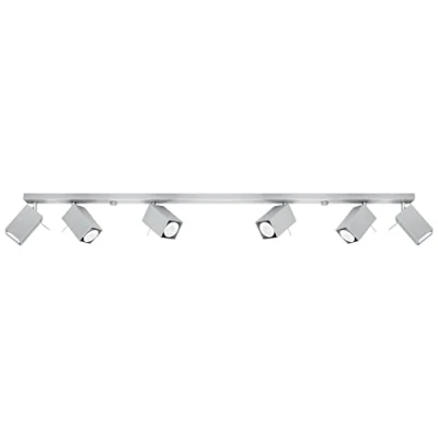 Immagine di SOLLUX lighting Merida 6L Plafond Lampada Da Soffitto Minimalista Per Interni Paralume Mobile Lampadina GU10 Sostituibile 6 x 40 W 12 LED Grigio Acciaio Verniciato A Polvere 118 16 cm