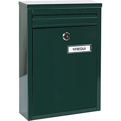 Immagine di ARREGUI Zaguán E5753 Cassetta Postale Individuale in Acciaio, o Raccogliposta, Con 2 Feritoie, da Esterno, Dimensione S (DIN A5), Facile Montare, Verde