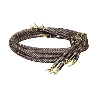Immagine di Dynavox Black Line, cavo flessibile di alta qualità, con connettori a banana confezionati, colore nero, lunghezza 3 m