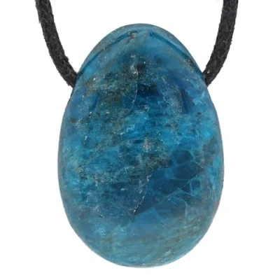 Immagine di Lebensquelle Plus Ciondolo a goccia in apatite Pietra perforata con nastro di cotone preziosa alta qualità, semipreziosa,
