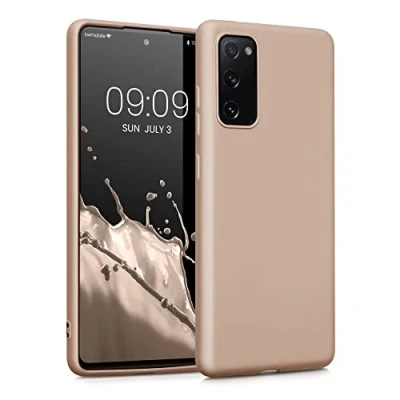 Immagine di kwmobile Custodia Compatibile con Samsung Galaxy S20 FE Cover Back Case Morbida Protezione in Silicone TPU Effetto metallizzato oro