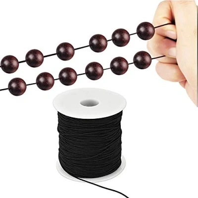 Immagine di PERFETSELL Cordoncino Elastico 1MM Biannco Filo per Braccialetti Resistente Cordino 100M DIY Perline Collana Bracciale (Nero)