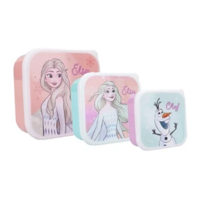 Immagine di My sweety pop Set di 3 scatole da gustare Scatola per merenda Pranzo box Frozen bambini asilo scuola vacanze pasto 11,5 cm ragazza idea regalo