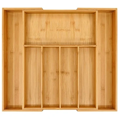 Immagine di VaeFae Portaposate da Cassetto in bambù,Porta Posate Regolabile per Cassetti,Organizer Cassetti Cucina,Divisori Legno Cassetti, Organizer Utensili Cucina e (5 7 scomparti)