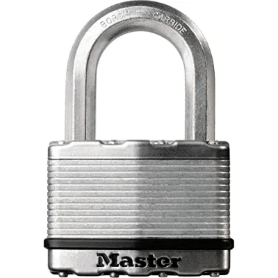 Immagine di MASTER LOCK Lucchetto ad Alta Sicurezza [Chiave] [Acciaio Laminato] [Esterno] M5EURD Ideale per Portali, Garage, Sconto