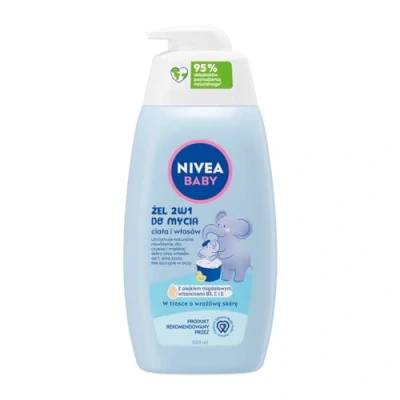Immagine di NIVEA BABY Gel detergente per capelli e corpo, 2 in 1, 500 ml con pompa