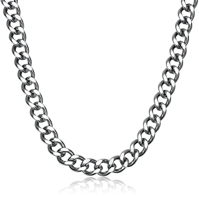 Immagine di Teegxddy Collana A Catena Cubana per Uomo E Donna Regali Di Natale la festa del papà 1.6 6 Mm gioielli Moda In Acciaio Inossidabile [lunghezza: 50 80 Cm]