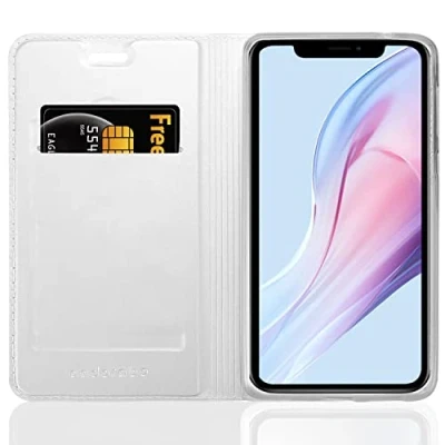 Immagine di Cadorabo Custodia Libro compatibile con Apple iPhone 13 MINI in CLASSY ARGENTO Vani di Carte, Funzione Stand e Chiusura Magnetica Portafoglio Cover Case Wallet Book Etui Protezione