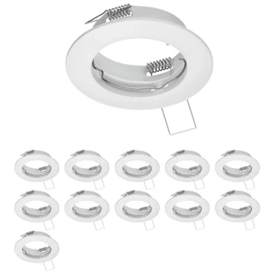 Immagine di ledscom.de 12 cornici da incasso a soffitto FERE, rotonde, bianco opaco