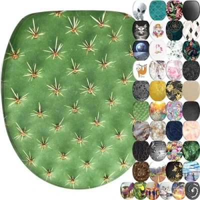 Immagine di Sanilo Sedile WC con chiusura ammortizzata, grande scelta di belli copriwater da legno robusto e alta qualità (Cactus)