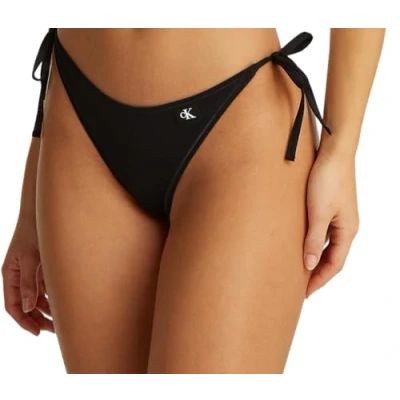 Immagine di Calvin Klein Donna Slip Bikini Allacciatura Laterale String Side Tie con Etichetta Logo, Nero (Pvh Black), L