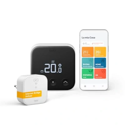 Immagine di tado termostato intelligente X Starter Kit, ambiente cablato e Bridge X, controllo del riscaldamento tramite app smart speaker (Alexa, Siri, Google), non compatibile con V3+