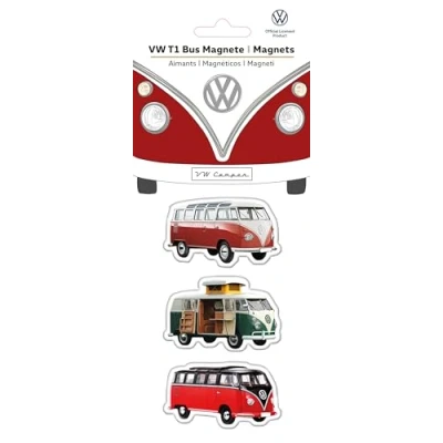 Immagine di Brisa VW Collection Volkswagen Magneti da frigo/Ufficio Campervan T1 Bus Design (Set 3/Camper/Multicolore)