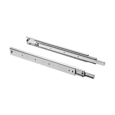 Immagine di GTV Set Guide Scorrevoli per Cassetti di Estrazione Totale 53.9 x 650 mm, Cassetti, Acciaio Zincato 2 Telescopiche, Binari Fino a 100 kg, Pezzi