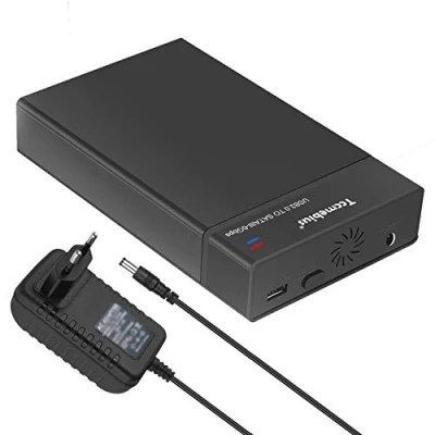 Immagine di Tccmebius TCC S863 DE USB 3.0 a SATA Esterno Alloggiamento per Disco Rigido 2.5 3.5 Pollice HDD I/II/III SSD (Massimo 20TB), Supporta UASP, Sonno Automatico, Installazione Senza Attrezzi