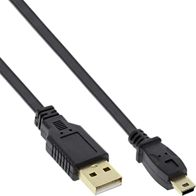 Immagine di InLine 21460 Cavo USB 2.0, Piatto, Type a Maschio Mini B Maschio, 5Pol, 1 m, Nero