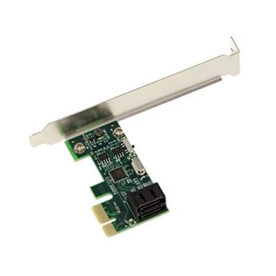 Immagine di KALEA INFORMATIQUE Scheda controller PCI Express PCIe x1 a 2 porte per dischi rigidi SATA. Formato compatto, con chipset ASM1061. Profilo alto e basso.