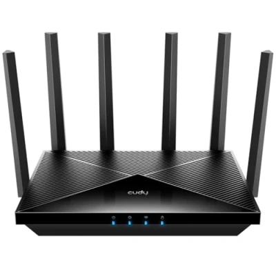 Immagine di Cudy Router Wi Fi 7 BE11000 Tri Band, 6 Stream 10 Gbps, 4 porte x 2.5G, fino a 11000Mbps, server VPN e client, APP Mesh, Antenne ad alto guadagno, WR11000