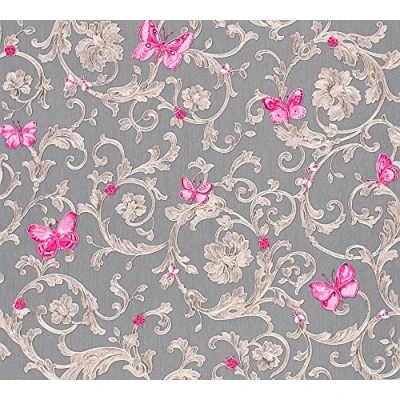 Immagine di Carta da parati Versace Damasco tessuto non 10.05 m x 0.70 Viola Grigio Bronzo Made in Germany 343255 34325 5
