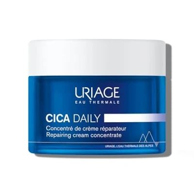 Immagine di Uriage Cica Daily, crema viso riparante, concentrato, 50 ml, con Centella Asiatica, acido ialuronico e vitamina B5, ripara idrata in un&#039;unica applicazione, senza profumi, 96% di origine naturale