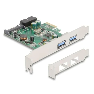 Immagine di Delock Scheda PCI Express x1 A 2 x USB 3.2 Gen 1 Type esterno + connettore 19 pin maschio interno, controller