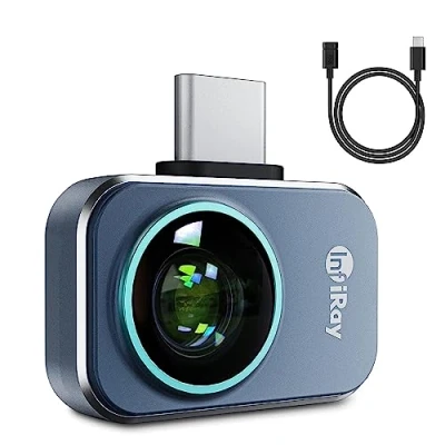Immagine di Xinfrared P2 Pro Telecamera Termica, Corpo Intero in Metallo da 9g, Gamma di Misurazione della Temperatura 20C a 600C, Risoluzione 256x192 25Hz, Supporto per Android 9.0 e Successivi
