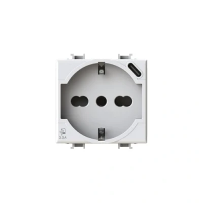 Immagine di 4box, P40 USB 3.0, Presa Schuko con C, Compatibile Bticino Matix, Bianca