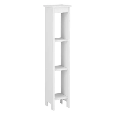 Immagine di [en.casa] Scaffale a 3 Ripiani 80 x 17 cm Mobiletto Basso da Bagno Portaoggetti per Ingresso/Corridoio/Sala Bianco