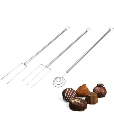 Immagine di Westmark Set forchette per cioccolato, 3 pz Posate praline fai da te, forchetta a spirale e 2 prendere posizionare acciaio inossidabile,