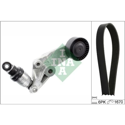 Immagine di INA 529 0474 10 Kit cinghie Poly V Controllare corsa libera generatore ed ev. sostituire