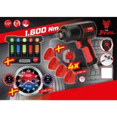 Immagine di KS Tools 515.1205 Trapano ad Aria Compressa per Punti di Saldatura con Accessori, 9 Pezzi