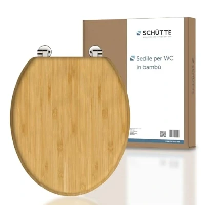 Immagine di Schütte 81001 a Bamboo, Solido, Coperchio Sostenibile in Legno, Fatto, Adatto Tutti gli Standard, Carico Massimo Sedile WC 150 kg
