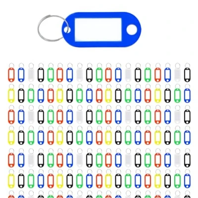 Immagine di Westcott e 10656 00 Targhette per chiavi, 200 pezzi, resistenti, con anello in metallo 6 colori