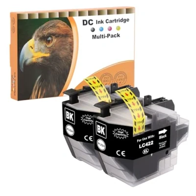 Immagine di D&amp;C LC422XL Cartucce compatibili per Brother LC 422XL 422BK MFC J5340DW J5345DW J5740DW J6540DW J6940DW (nero, confezione da 2)