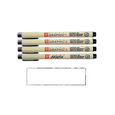 Immagine di PIGMA MICRON Nero 4 tutte le piume Set 1 mm, 2 3 Brush, Made in Japan