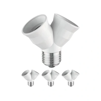 Immagine di ledscom.de 4 pezzi base E27, adattatore splitter a 2 vie, bianco