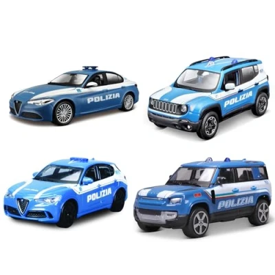 Immagine di Bburago Auto Polizia Modellino Realistico in Scala 1:43 (Scelta Casuale tra i Modelli Disponibili), Licenza Ufficiale Polizia, Età consigliata 3+ Anni
