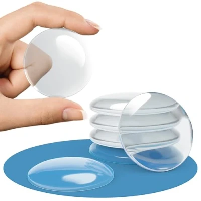 Immagine di galace fermaporta da parete autoadesivo, trasparente, 40 mm, set 12 pezzi, protezione ideale per porta, parete,